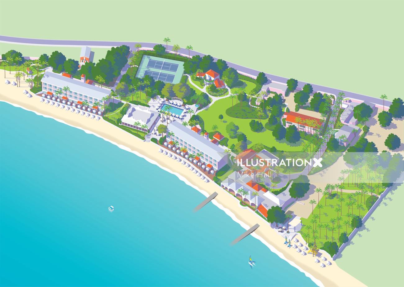 Barbados's Fairmont Royal Pavilion resort location map