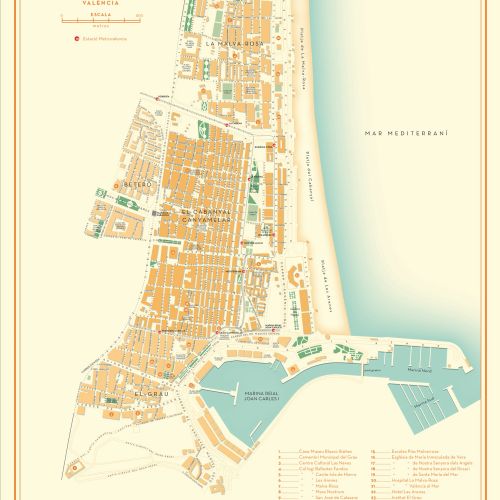 Map of Poblats Maritims, Valencia 