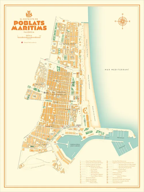 Valencia's Poblats Maritims Map design