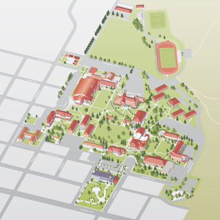 Ejemplo de mapa del campus de la Western Colorado University