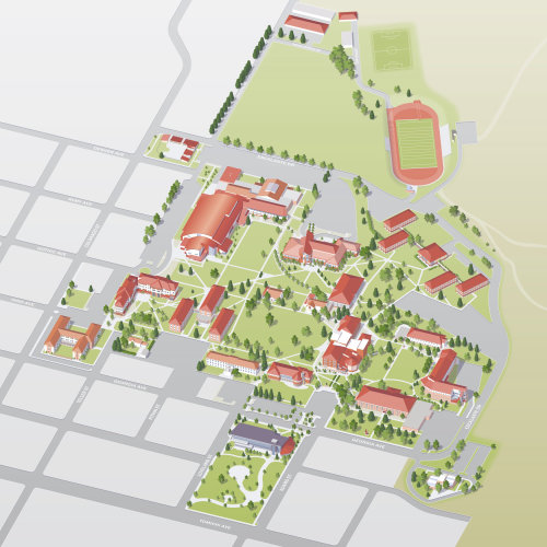 Mapa do campus da Western Colorado University