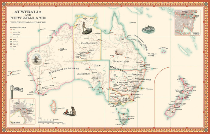Educational map design of the original land of OZ