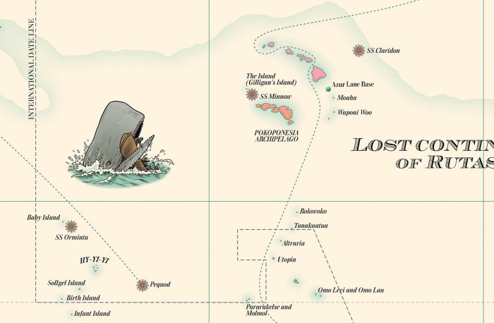 地图绘制显示了鲁塔斯失落的大陆