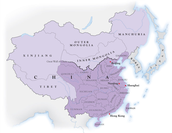 Map depicting Qing Empire (1644–1912)