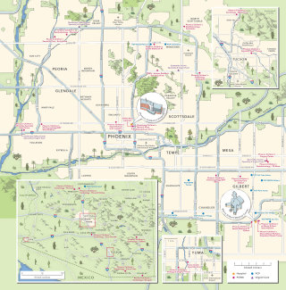 Mapa mostrando a localização do Hospital Infantil de Phoenix