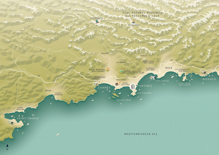 Locais e Localização das Áreas Costeiras do Mar Mediterrâneo
