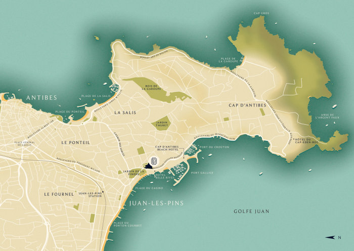 Badia de Son Servera mostrado em um mapa