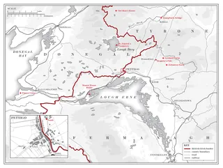 Map illustration about British-Irish borders