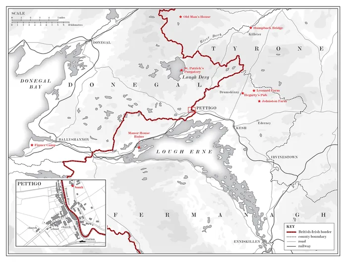 Map illustration about British-Irish borders