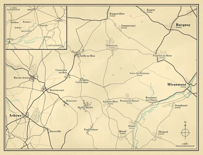 Ilustração de mapa desenhado à mão por Mike Hall