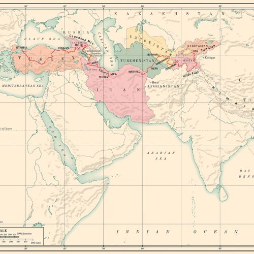 Drawing of a global map for HarperCollins