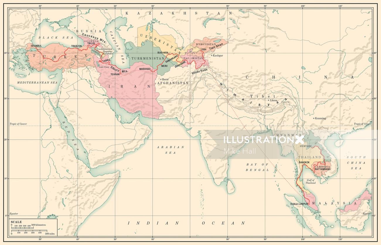 HarperCollins の世界地図のイラスト