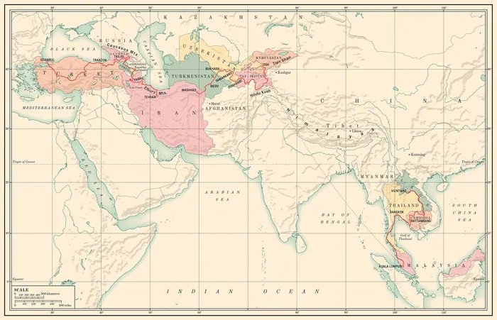 Drawing of a global map for HarperCollins