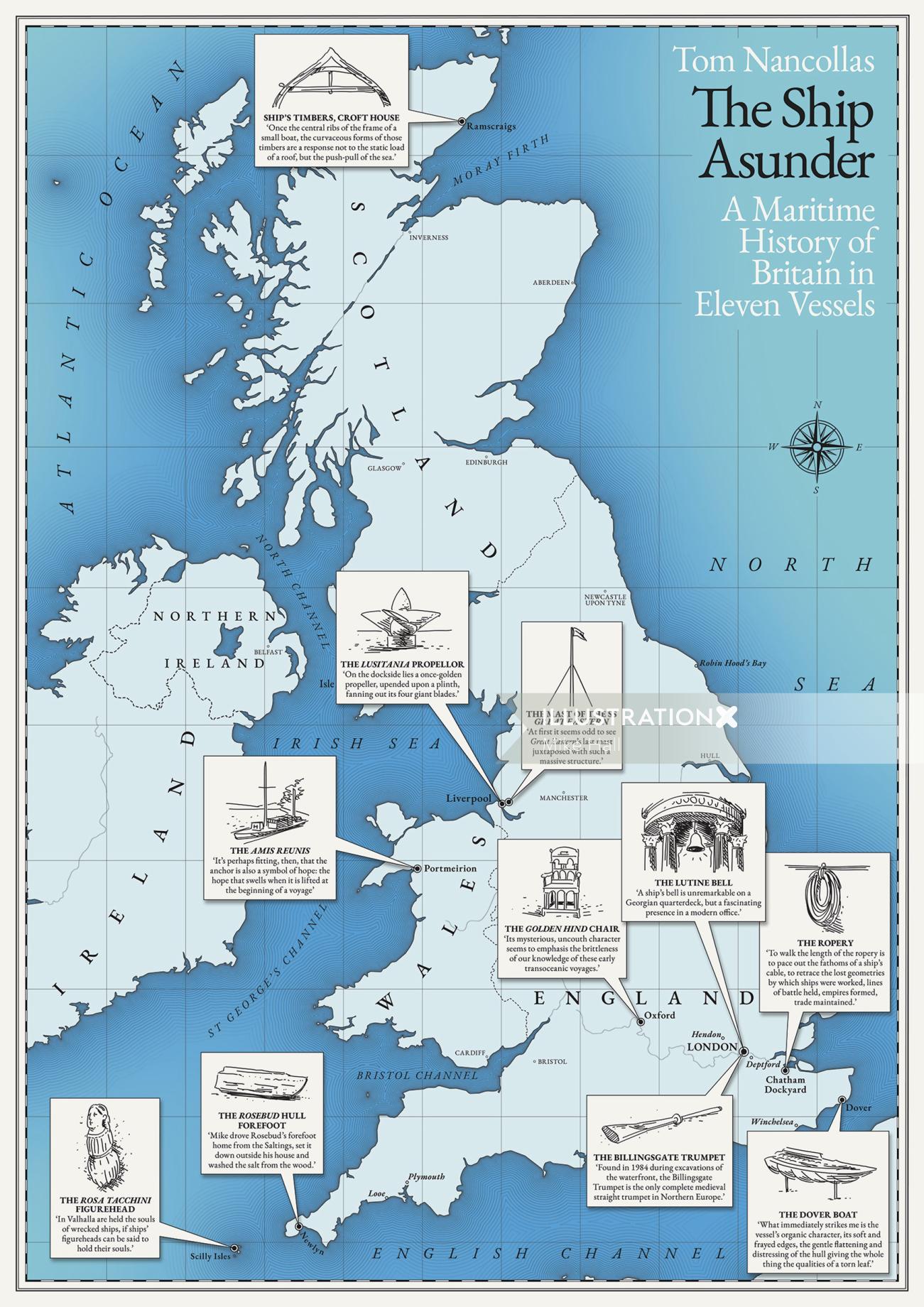 A map of Britain's Maritime History in Eleven Vessels