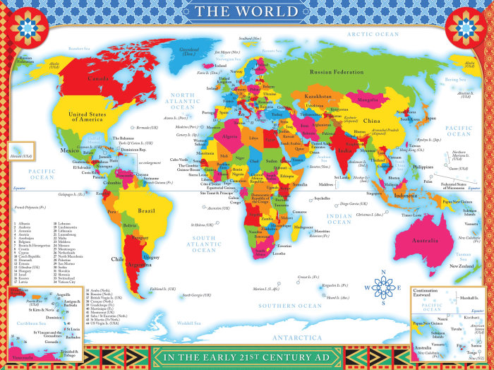 Early 21st-century world map design