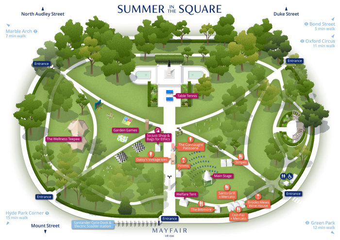 Visual representation of Grosvenor Square, Mayfair