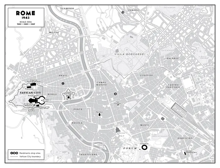 Vintage's map of Rome in 1943