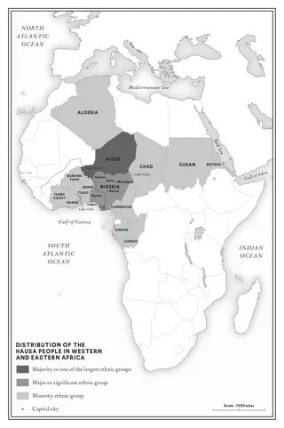 Map showing Western and Eastern Africa's Hausa people's devastation