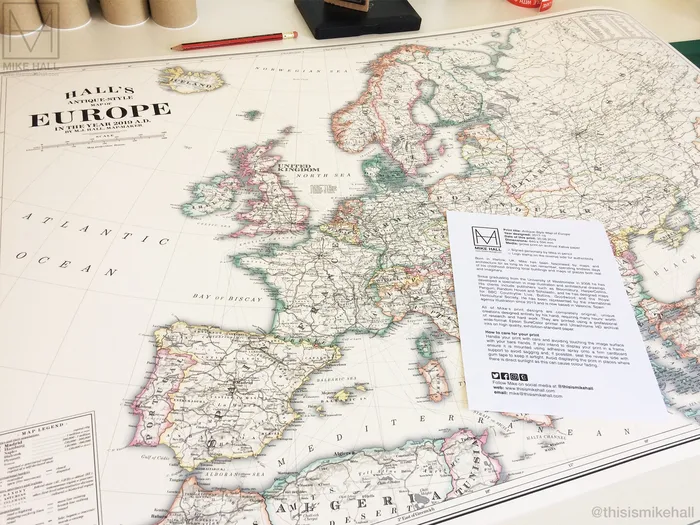 Hall's Antique-Style map of Europe in the year 2019 A.D