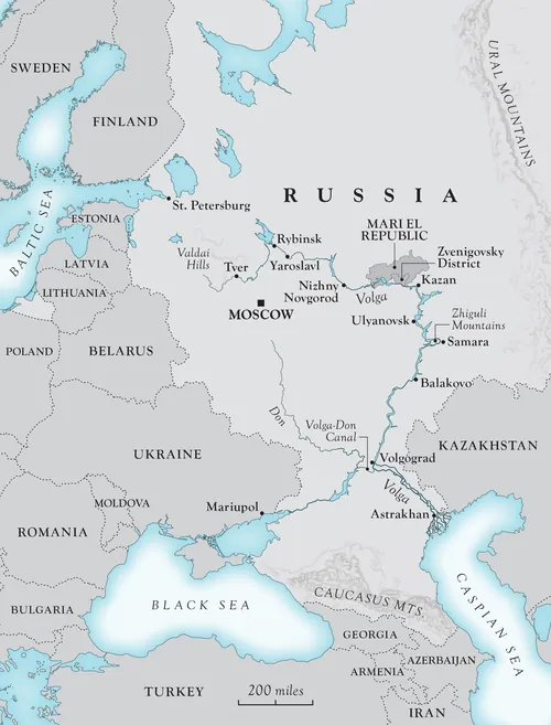 Map of western Russia and neighboring countries by Mike Hall