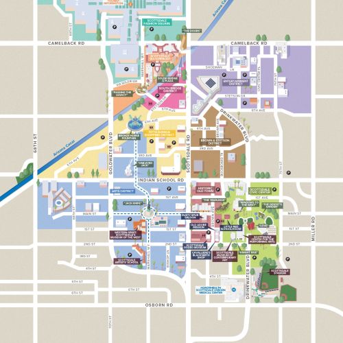 Vector style map of E Osborn Rd, Arizona, USA