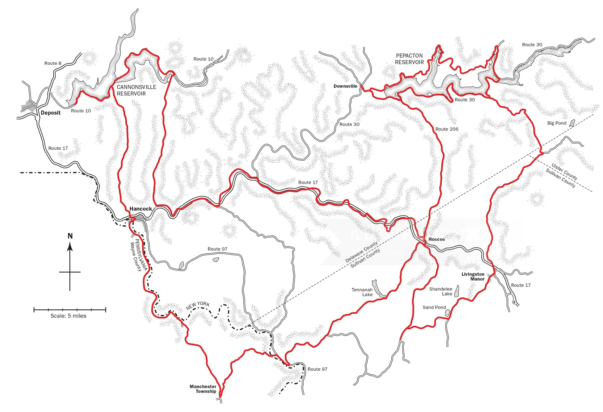 Practice map illustration showing political boundaries