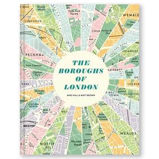 Radial map showing the boroughs of London in various colors