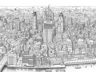 Illustrated map of Panorama of London