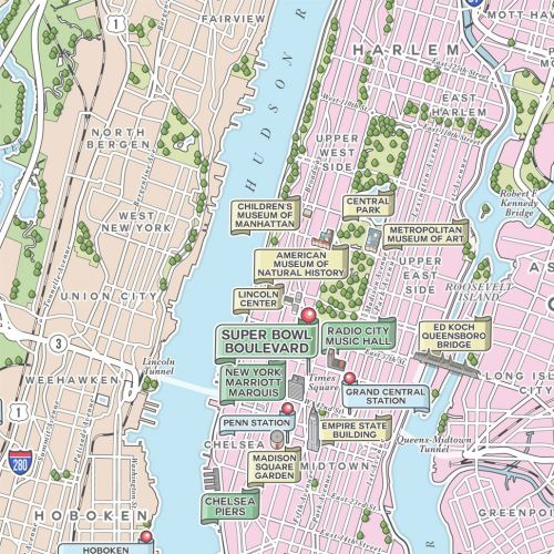 New York & North Jersey illustrated map