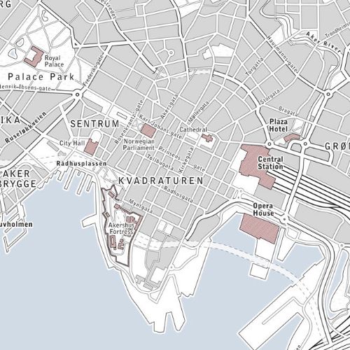 Illustrated map of Oslo city
