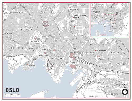 Mapa ilustrado da cidade de Oslo