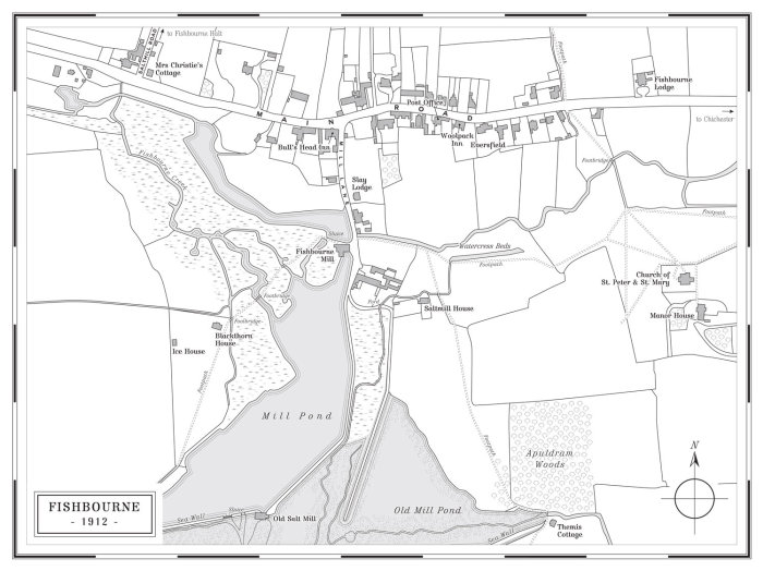 菲什伯恩村手绘制的地图