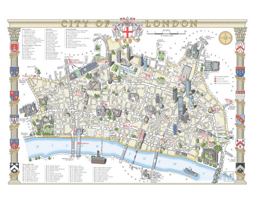 Carte illustrée de la ville de Londres