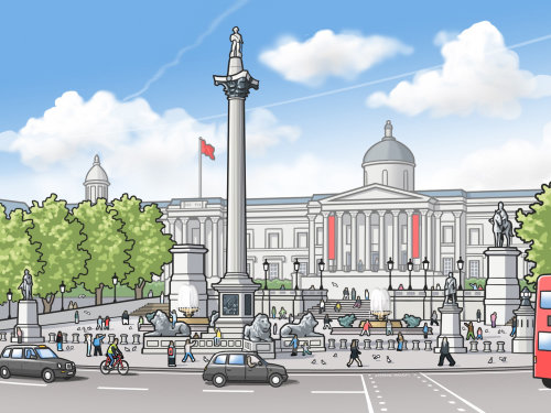 Ilustração da Trafalgar Square