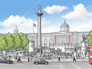 Ilustração da Praça Trafalgar