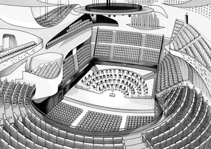 Paris Philmarmonie concert hall - Architectural illustration