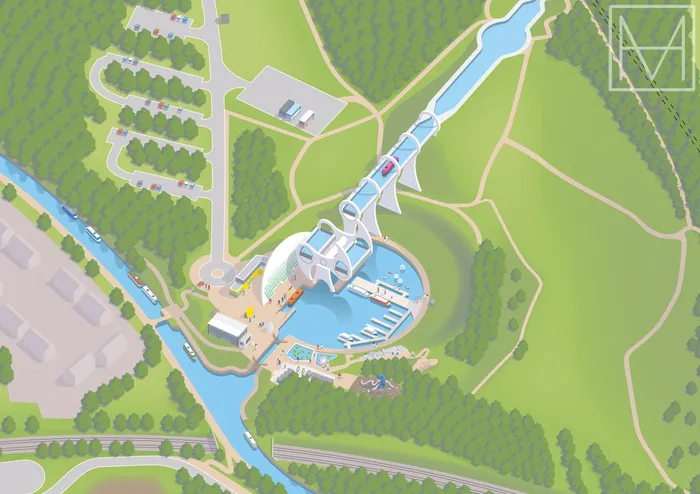 Visitor map of Falkirk Wheel