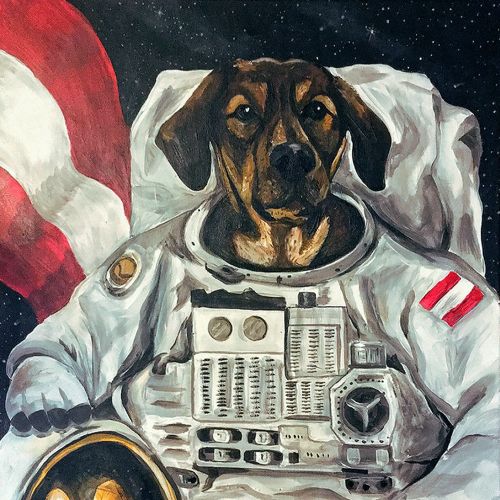 Conceptual illustration of Astronaut dog