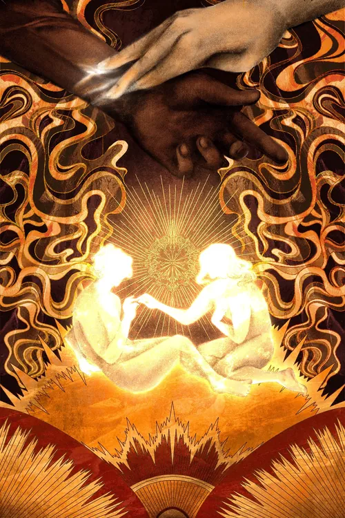 Misha Chernov illustration of two figures beneath a wolf-like creature