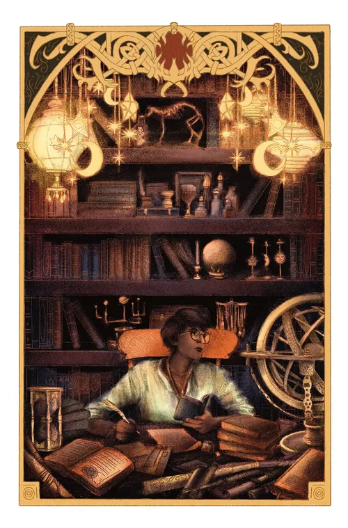 Misha Chernov illustration of a scholar in an ornate magical study