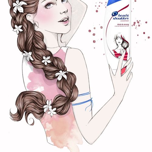 Advertisement for Head & shoulders illustration by Miss Led