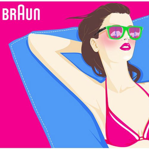 Bikini woman portrait for Braun company