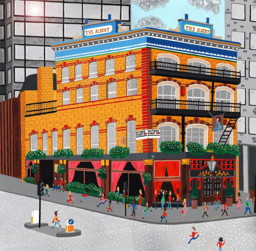 pintura del pub Albert, calle Victoria, Londres