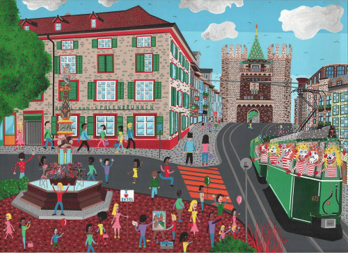 Une illustration de la scène de la ville de Spalentor