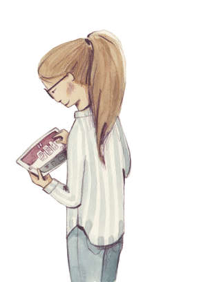 Illustration of teenage girl