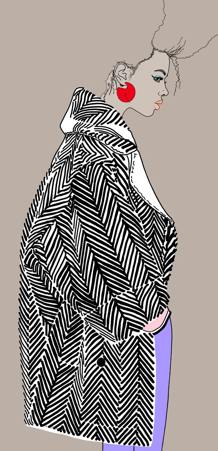 fashion model wearing black striped shirt