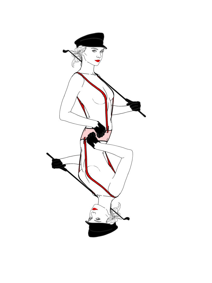 Arte de linha do modelo quente