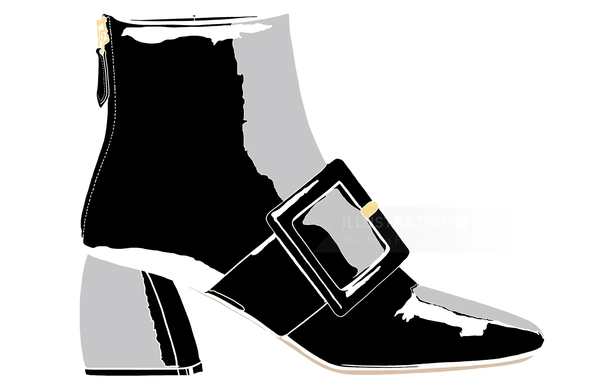 black and grey clipart of womens boot