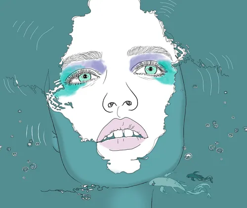Fashion illustration of woman face
