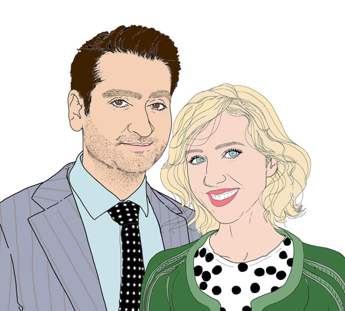 portrait illustration of couple by Montana Forbes